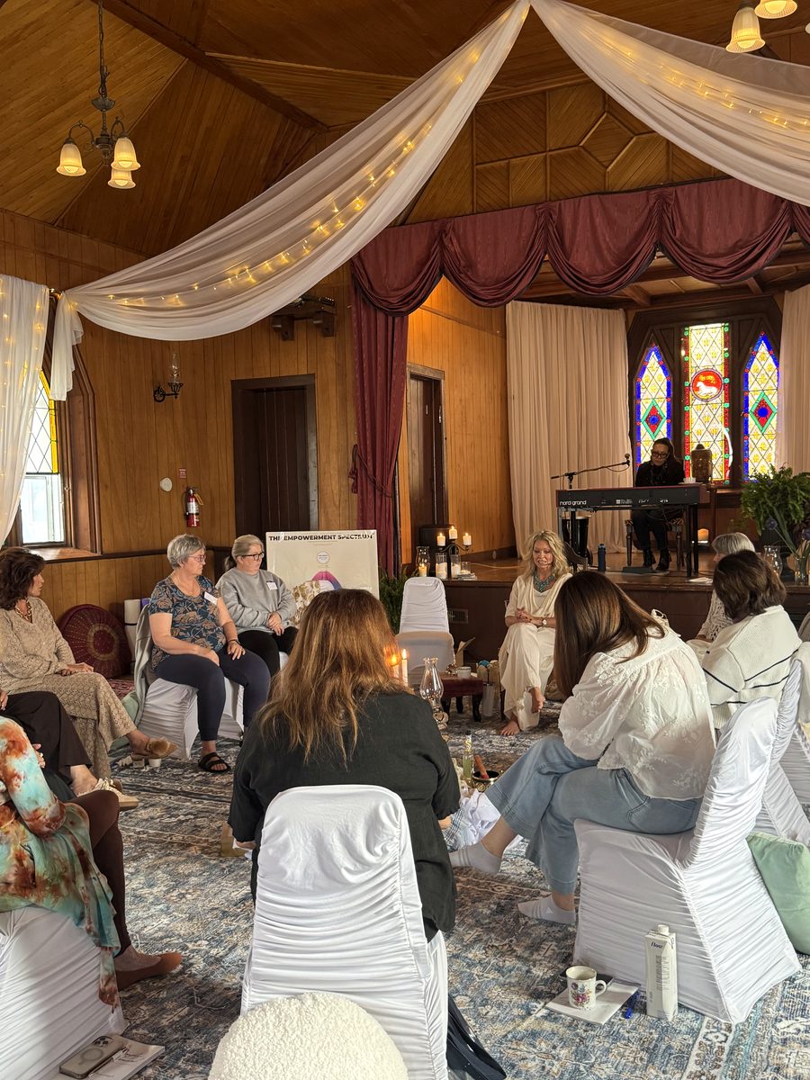 The circle of women gathered at the Simply…Woman Retreat