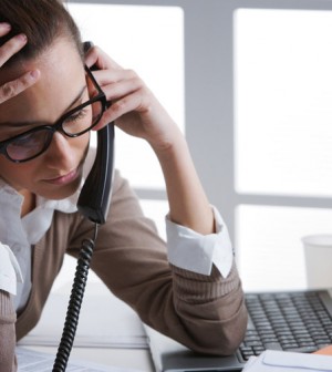 hard working woman with office files