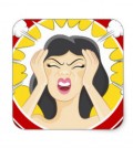 stressed woman cartoon square sticker reeaccfbbeaed vwf byvr